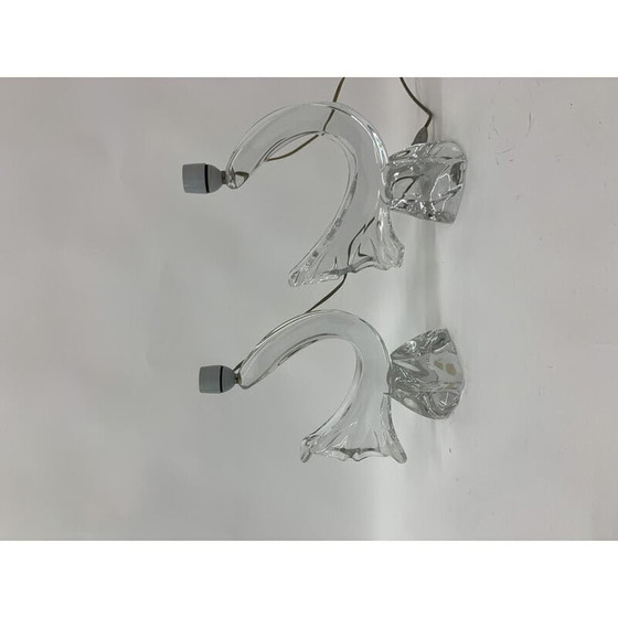 Image 1 of Coppia di lampade da tavolo vintage in cristallo per Daum, Francia anni '50