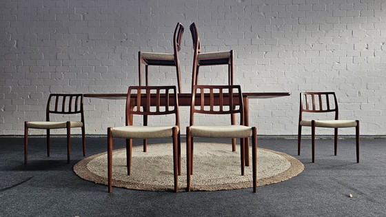 Image 1 of Niels Otto Möller Scandi dining table group 60s 70s teak Mid - Century