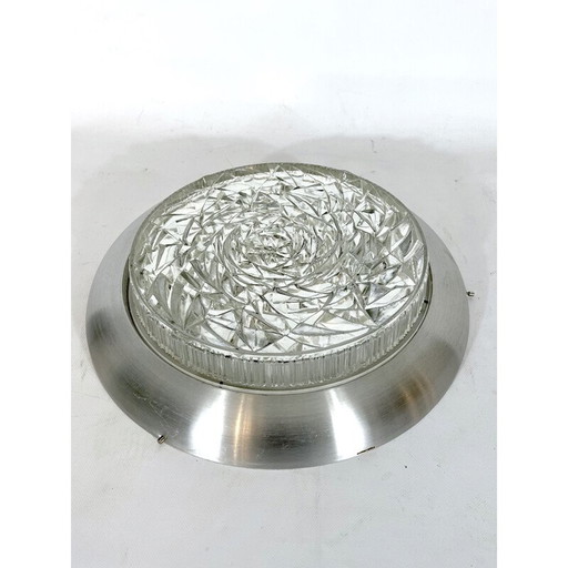 Mid-century aluminum and glass wall lamp by Stilux Milano, 1960s