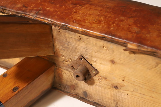 Image 1 of Panca da ginnastica in pelle con maniglie per cavallo | Anni '20