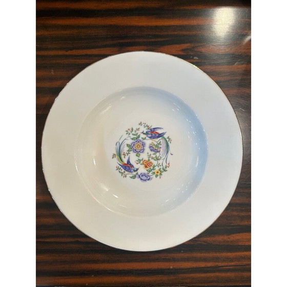 Image 1 of 12 vintage La Seynie plates decorated with birds by Arnaud de Brissac for La Seynie