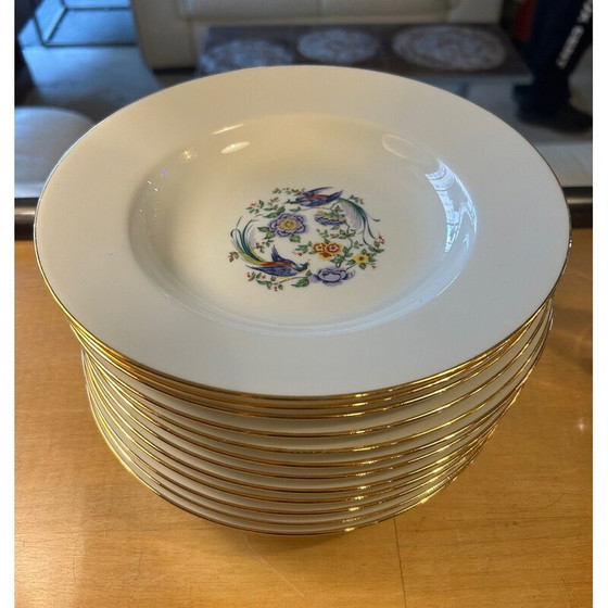 Image 1 of 12 vintage La Seynie plates decorated with birds by Arnaud de Brissac for La Seynie