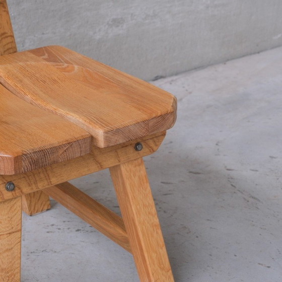 Image 1 of Set of 6 vintage dining chairs in solid oak, Spain 1970