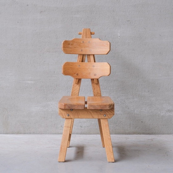 Image 1 of Set of 6 vintage dining chairs in solid oak, Spain 1970