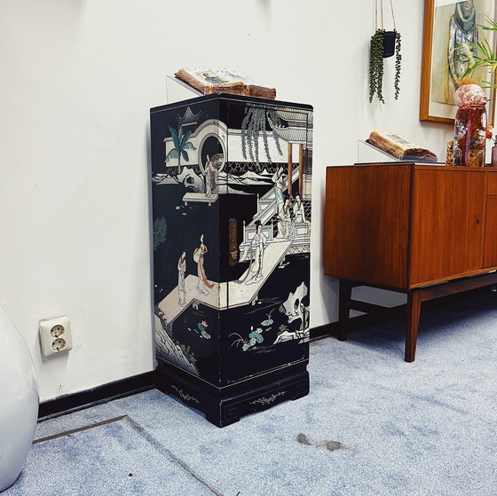 Image 1 of Asian Pedestal Cabinet 