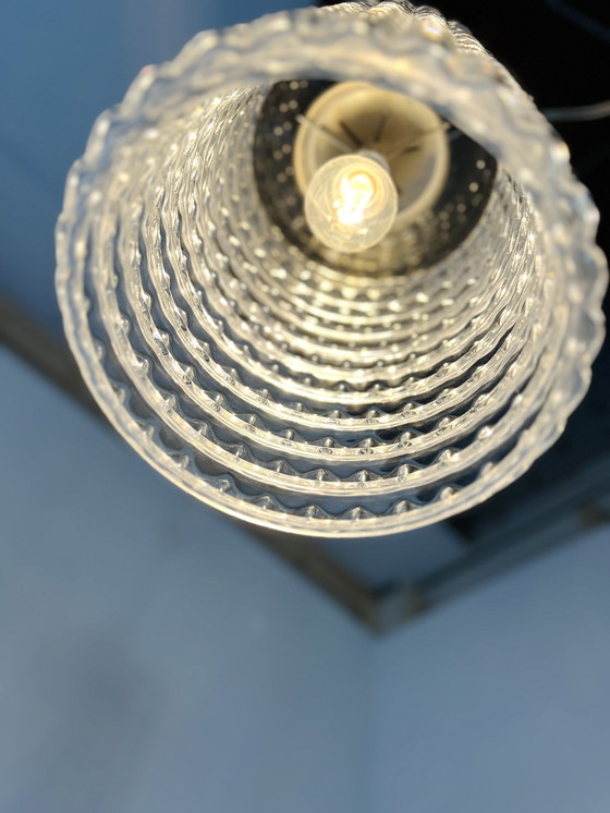 Image 1 of Chrome & Glass Pendant Lamp '60