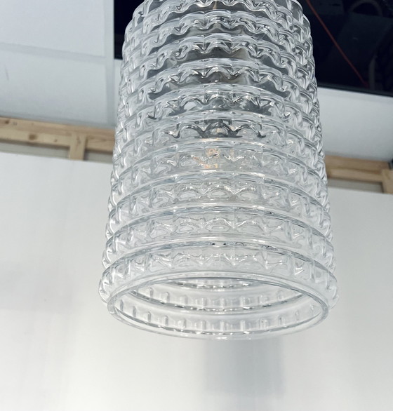 Image 1 of Chrome & Glass Pendant Lamp '60