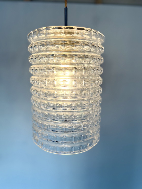 Image 1 of Chrome & Glass Pendant Lamp '60