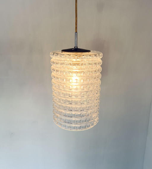 Chrome & Glass Pendant Lamp '60