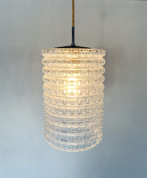 Chrome & Glass Pendant Lamp '60