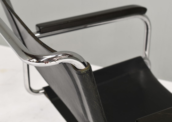 Image 1 of Thonet S34 Cantilever armchairs by Mart Stam in black leather and chrome – Germany, 1927