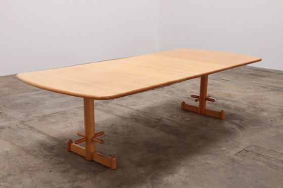 Image 1 of Stokke Ensemble de salle à manger grande table avec 8 chaises design Peter Opsvik,1990