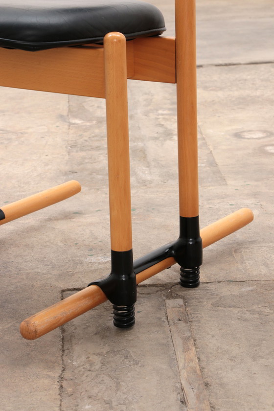 Image 1 of Stokke Ensemble de salle à manger grande table avec 8 chaises design Peter Opsvik,1990