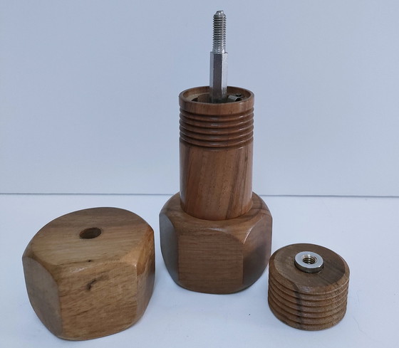 Image 1 of Borel Wooden Design Pepper Mill 70's