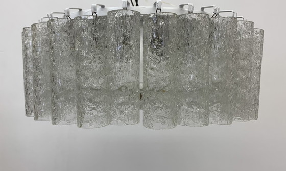 Image 1 of Doria Leuchten Glass Tubes Chandelier Flush Mount - 1960s