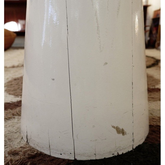 Image 1 of Gran consola de mediados de siglo con tapa ovalada de mármol y patas de madera, Italia, década de 1970