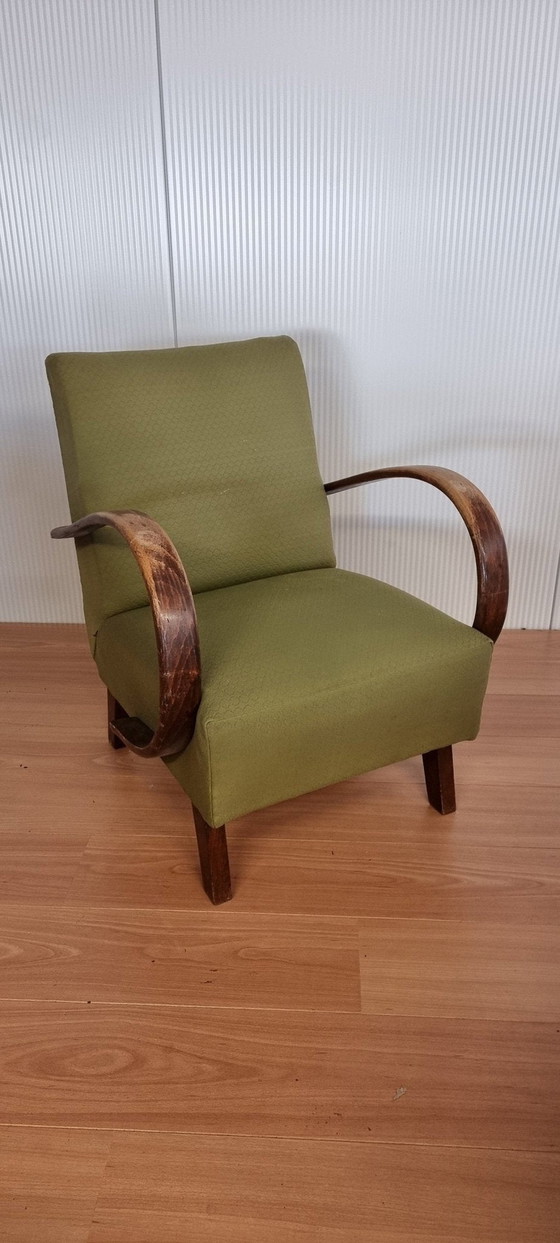 Image 1 of 2x Jindrich Halabala lounge chair - green