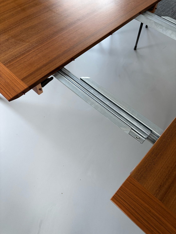 Image 1 of Dining Table In Wood Veneer, With Extension Piece.