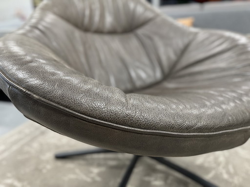 Label Hidde Armchair gray leather