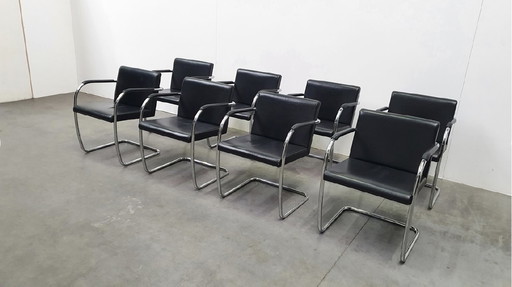 8x Ludwig Mies van der Rohe chairs for Fasem Italy