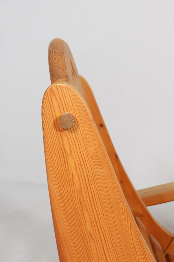 Image 1 of Brutalist rocking chair in pine wood from Wasa Furniture, 1990s