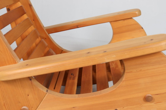 Image 1 of Brutalist rocking chair in pine wood from Wasa Furniture, 1990s