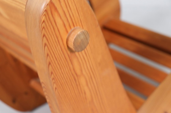 Image 1 of Brutalist rocking chair in pine wood from Wasa Furniture, 1990s