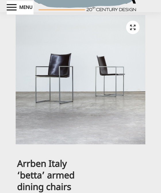 Image 1 of 6 Arrben Betta armed dining chairs