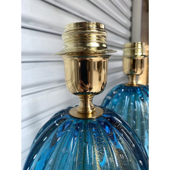 Image 1 of Coppia di lampade vintage in vetro di Murano di Toso, 1980