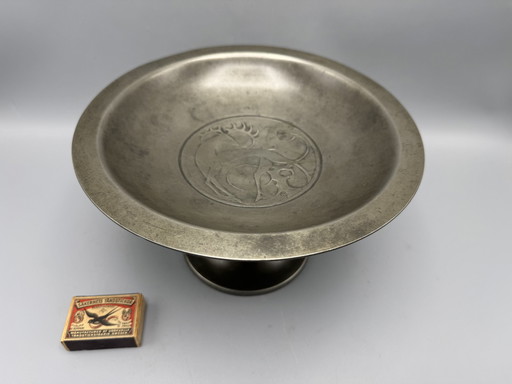 Pewter Fruit Bowl, Design Chris Van Der Hoef For Gero, 1925