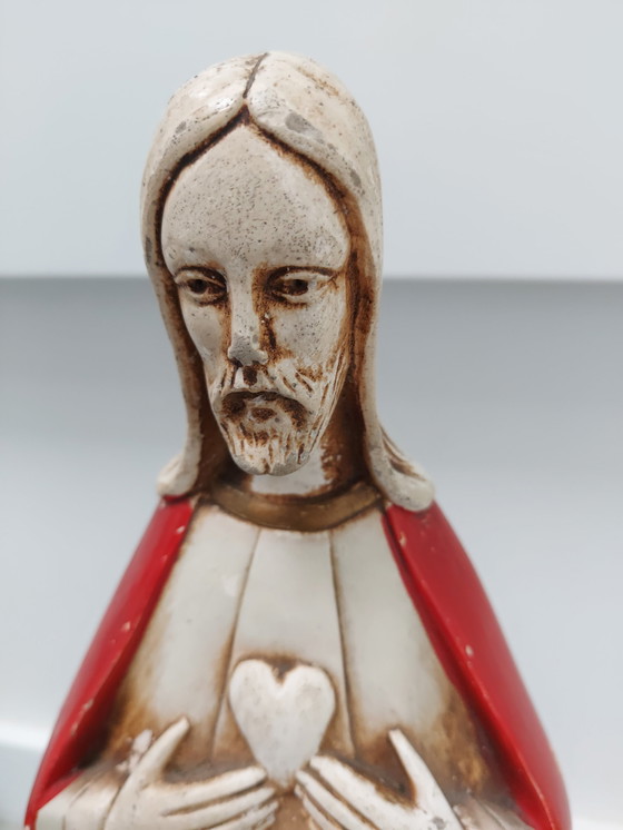 Image 1 of Art Deco Sacred Heart Statue C.H. Dauwe.