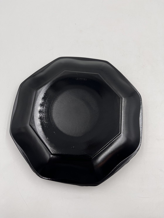 Image 1 of Set Of 6 Black Dessert Plates