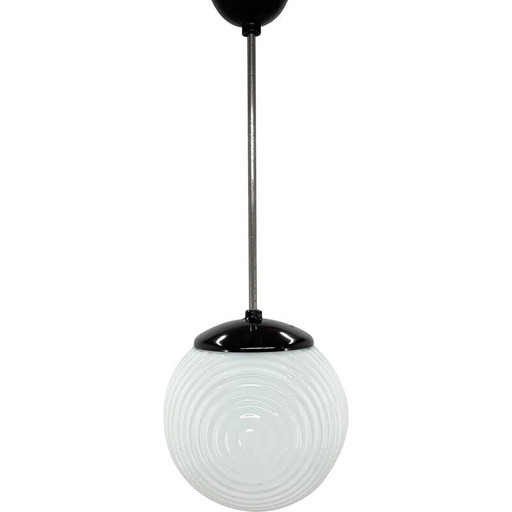 Mid century milk glass and Bakelite pendant lamp, 1970s
