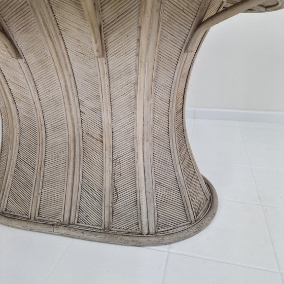 Image 1 of Vintage Oval Bamboo And Rattan Dining Table Base, France 1980'S