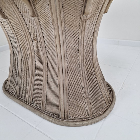 Image 1 of Vintage Oval Bamboo And Rattan Dining Table Base, France 1980'S