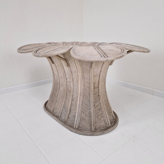 Image 1 of Vintage Oval Bamboo And Rattan Dining Table Base, France 1980'S