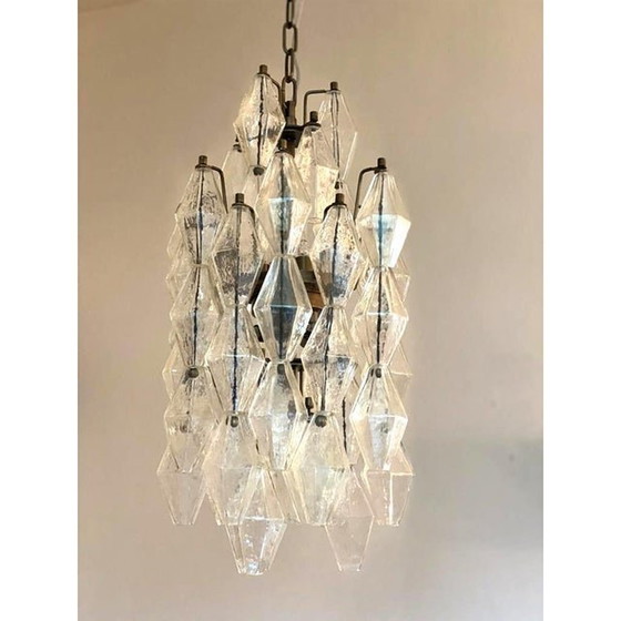 Image 1 of A Pair Of Champagne "Poliedro" Murano Glass Chandelier