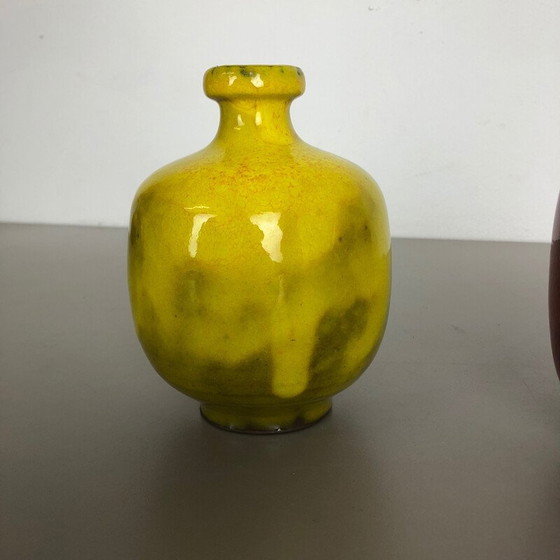 Image 1 of Pair of vintage fat lava ceramic vases for Hartwig Heyne, Germany 1970s