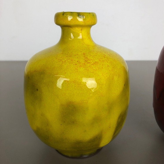 Image 1 of Pair of vintage fat lava ceramic vases for Hartwig Heyne, Germany 1970s