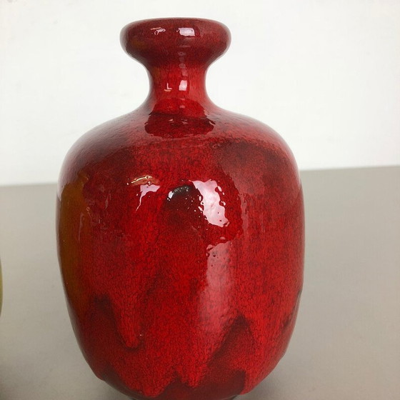 Image 1 of Pair of vintage fat lava ceramic vases for Hartwig Heyne, Germany 1970s