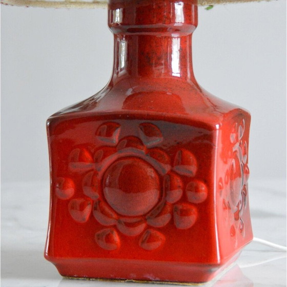 Image 1 of Lampada da tavolo vintage in ceramica rossa, Germania 1970