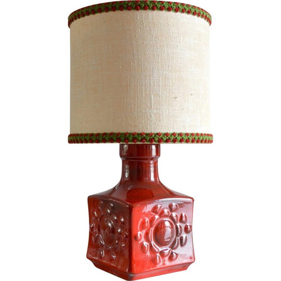 Image 1 of Lampada da tavolo vintage in ceramica rossa, Germania 1970