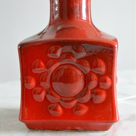 Image 1 of Lampada da tavolo vintage in ceramica rossa, Germania 1970