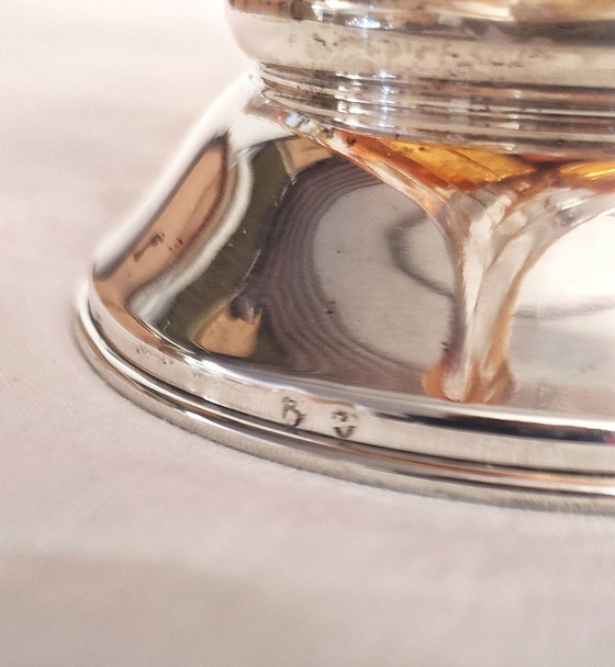 Image 1 of Vintage Crystal Vase With Silver Base