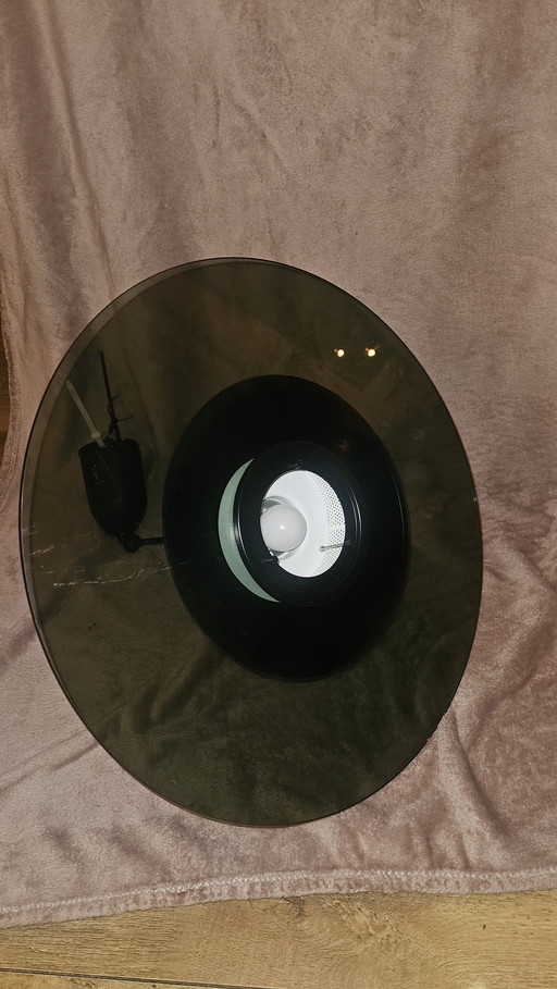 70s/80s UFO Lamp Of Smoke Glass Steinhauer