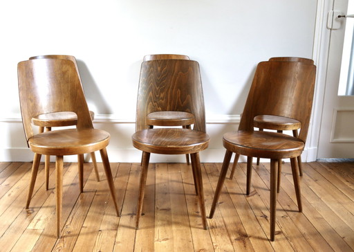 Set Of 6 Baumann Mondor Teak Scandinavian Chairs 1960