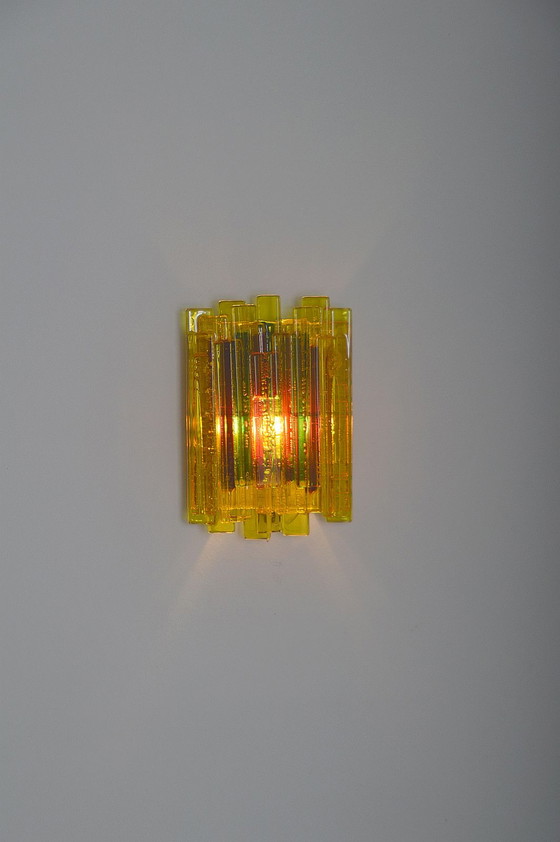 Image 1 of Set of Danish wall lamps Veega 1420 (yellow) by Claus Bolby for Cebo, 1960s