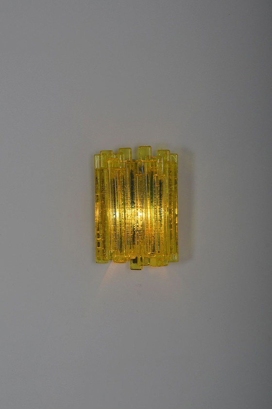 Image 1 of Set of Danish wall lamps Veega 1420 (yellow) by Claus Bolby for Cebo, 1960s