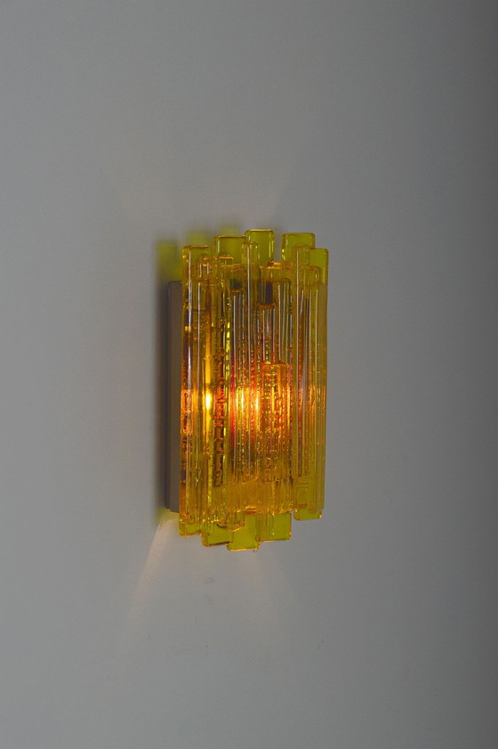 Image 1 of Set of Danish wall lamps Veega 1420 (yellow) by Claus Bolby for Cebo, 1960s