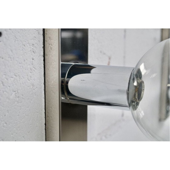 Image 1 of Set of 5 vintage rectangular chrome steel wall lamp by Motoko Ishii for Staff, 1970